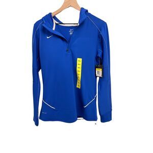 Nike Dri-Fit Running Top Blue Long Sleeve Hooded Women's S Casual  Sporty NWT